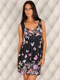 Black Strappy Dress with Butterfly Print.