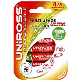 Uniross 4 x AA Multi Usage Long Life Batteries