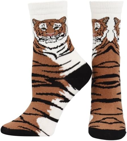 Animal World - Tiger Sitting Youth Socks - Medium White