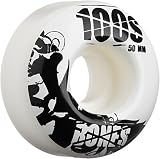 Bones Wheels 100s Skinnys Skateboard Wheel Set (50mm x 30mm/100A, White)