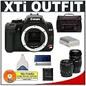 Canon Digital Rebel XTi (Black) 10.1MP Digital SLR Camera (Outfit Box) + Tamron 28-80mm Lens + Tamron 70-300mm Lens + Spare Replacement Battery for Canon NB-2LH + Cameta Incognito 1000 Deluxe SLR Gadget Bag
