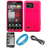 Hot Pink Premium Soft Silicone Skin Cover for Verizon Wireless Droid Bionic ....