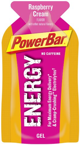 PowerBar Energy Gel, No Caffeine, Raspberry Cream, 1.44-Ounce Packets (Pack of 24)