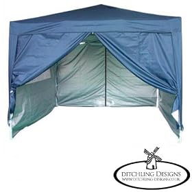 Ditchling Designs Blue 3x3m Pop-Up Gazebo FULLY WATERPROOF & UV RESISTANT