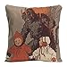 LDJ Cotton Linen Sofa Chair Square Throw Pillow Case Decorative Cushion Cover Pillowcase Design With Krampus Chasing Children Switch Pad Custom Pillow Cover Print One' Side Sized 16 x 16 Inches