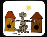 Decorated Mouse Pad with chain, dog, house