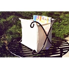 Pangaea Home & Garden FM-C4086 Magazine Rack w - Canvas - Pewter