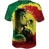 Bob Marley Men's Rasta Smoke Tie Dye T-shirt Tie-Dye