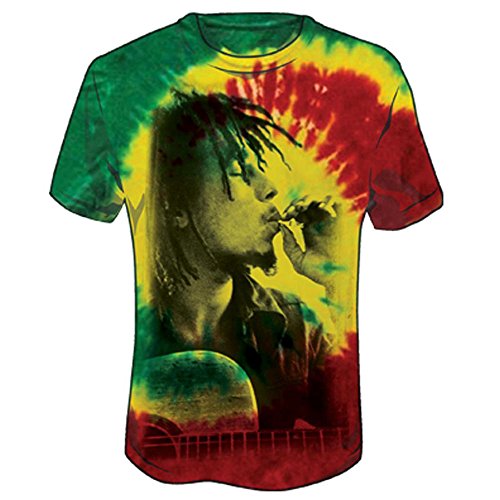 Bob Marley Men's Rasta Smoke Tie Dye T-shirt XX-Large Tie-Dye