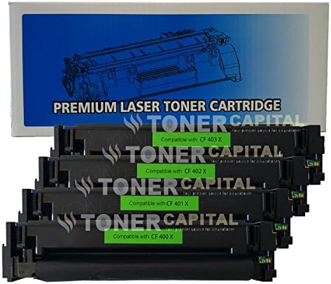 Toner Capital Hp 201x 201a Cf400x Cf401x Cf402x Cf403x Color Toner Set Hp Laserjet Pro M252dw MFP M277dw (1 X Black, 1 X Cyan, 1 X Magenta, 1 X Yellow)