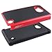 Microsoft Nokia Lumia 730/735 Case - Armatus Gear (TM) Slim Defender Hex Grid Hybrid Armor Case Impact Resistant Protector Cover for Nokia Lumia 730 / Lumia 735 - Red/Black