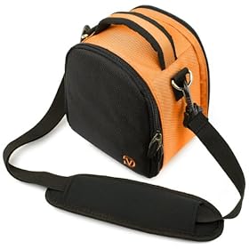 SumacLife Laurel Edition Compact Orange Nylon Camera Carrying Bag for Kodak Camera with Adjustable Shoulder Strap for Kodak EasyShare Z5010 EasyShare Max