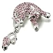 Pink Sapphire Color Cat Mouse Brooches And Pins