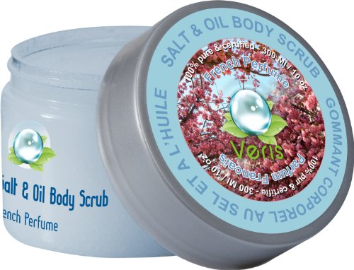 Veris Dead Sea Salt & Oil Body Scrub, French Perfume, 100% Pure & Certified