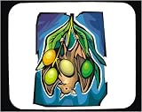Decorated Mouse Pad with bat, eating, animal, fruit