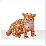 Jewelry Trinket Box with Crystal - Kitty Design