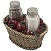 Apple Basket Glass Salt and Pepper Shaker Set with Holder in Country Kitchen Decor and Decorative Dining Room Table Gifts for Farmers