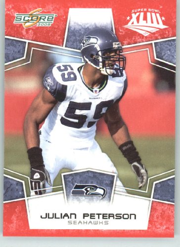 2008 Donruss / Score Limited Edition Super Bowl XLIII # 281 Julian Peterson - Seattle Seahawks - NFL Trading Card in a Prorective Screw Down Display Case