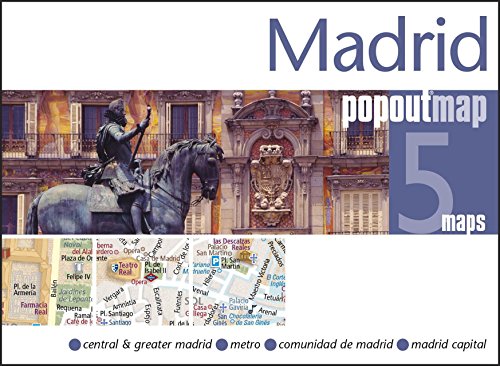 madrid popout map pop up city street map of madrid city center folded pocket size travel map with transit map