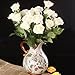 Wholesale Artificial Silk Latex Rose Flowers Wedding Bouquet Bridal Decoration Bundles Real Touch Flower Bouquets Realistic Flower Bouquet The Light Color Rose Bouquet – Dozen Pack (Cream Ivory, one Dozen-12pcs)