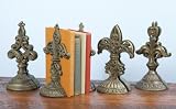 Set of 4 Pairs of Old World Embossed Filigree Bookends