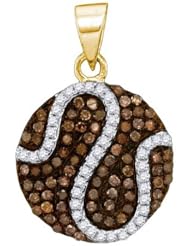 0.45CTW COGNAC DIAMOND MICRO-PAVE PENDANT