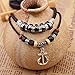 Snowman Lee Double Braided Rope Beads Vintage Cross Adjustable Pendant Necklace