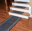 Dean Washable Non-Skid Carpet Stair Treads - Garden Path Black (13) PLUS a Matching 5' Runner