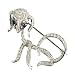 Jewelry : Antique Platinum Diamond and Sapphire Dog Brooch, circa 1930s