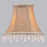 Livex Lighting S121, Shades Chandelier Clip On Lamp Shade, Tan Suede with Clear Beads, B5511