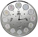'My First Year' Multi-Photo Frame Clock (Silver colour.  Holds 12 photographs)