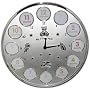 'My First Year' Multi-Photo Frame Clock (Silver colour.  Holds 12 photographs)