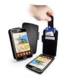 Tuff-Luv Etui In-Genius en cuir pour Galaxy Note-Noir