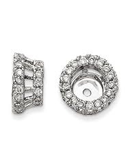 14K White Gold Diamond Earrings Jacket. Carat Wt- 0.38ct. Metal Wt- 1.25g