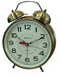 Double Bell Alarm Clock in Bronze with Large 8 Dial