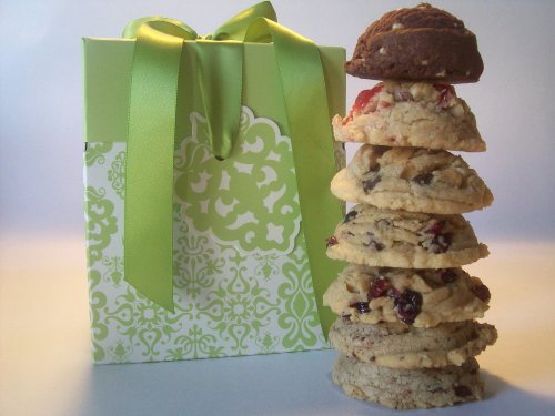 Frostines Edibles Apple Green Gift Box of 24 Cherry Coconut Cookies by Brownies