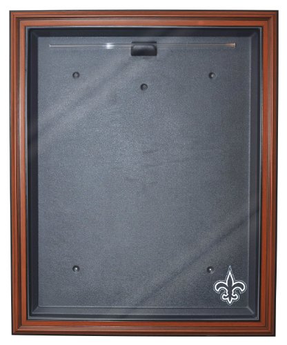 NFL New Orleans Saints Cabinet Style Jersey Display, Brown