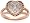 14k Rose Gold Faceted White Quartz Ring with Pave-Set Pink Diamonds, Size 7