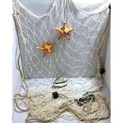 DEKO Fischernetz Beige 100x150cm mit 4 Kork-Schwimmern
