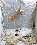 DEKO Fischernetz Beige 100x150cm mit 4 Kork-Schwimmern
