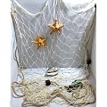 DEKO Fischernetz Beige 100x150cm mit 4 Kork-Schwimmern