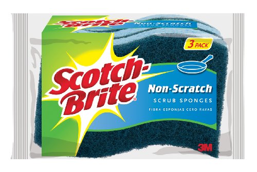 Scotch-brite Non-scratch Scrub Sponge MP-3F, 3-Count (Pack of 4)