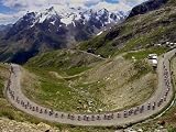 The Pack Climbs the Galibier Pass During the 15th Stage of the Tour De France Sports Photographic Poster Print, 16x12