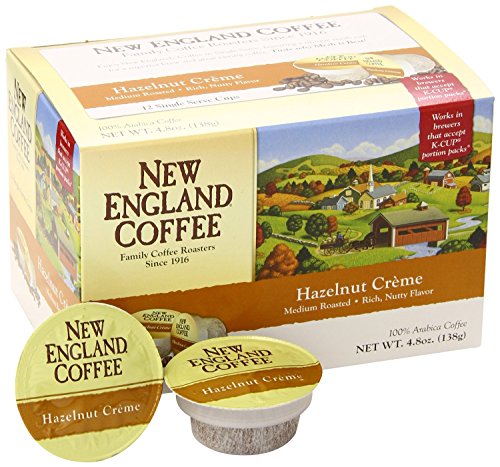 New England Coffee Hazelnut Crème K-Cups. 12 Single Serve Cups Per Box (Pack Of 3)