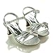 Children's Metallic Glitter Open Toe Bow Slingback Small Block Heel Sandals