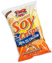 Glenny's Low Fat Soy Crisps, Cheddar, 1.3-Ounce Bags (Pack of 24)