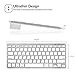 Caseflex Ultra Slim Wireless Bluetooth Keyboard For All iOS, iPad, Android, Mac, & Windows Devices - Silver & White