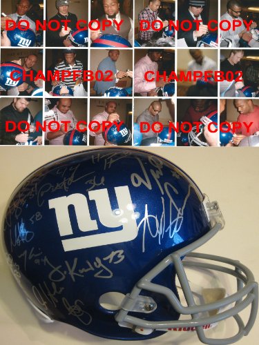 2011-2012,NEW YORK GIANTS,TEAM,SUPER BOWL CHAMPIONS,SIGNED,AUTOGRAPHED,RIDDELL FULL SIZE HELMET,WITH PROOF + COA, AHMAD BRADSHAW,VICTOR CRUZ PLUS MORE
