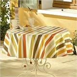 Nappe Toile ciree sorbet choco orange Ronde 160cm