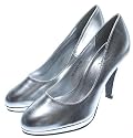 Couture Discount Damenpumps Fashion Plateau-Pumps, High Heels, Silber (P40)